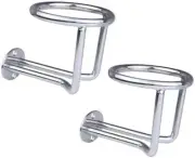 Pair Ring Drink Cup Holder Stainless Steel Insert for Camper/Truck RV Polished