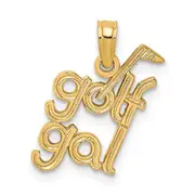 14K Yellow Gold Solid Polished Golf Gal Charm
