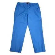 Lafayette 148 New York size 10 Bleecker Cropped Straight Fit Blue Pant NWT