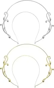 2 Pcs Halo Crown Goddess Headbands Vintage Greek Goddess Headpiece Hair Hoops Wedding Cosplay Prom Bridal Hair Accessories for Women