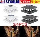 Solar Post Lights Outdoor 2 Modes LED Fence Deck Cap Light for 4X4 6X6 (2/4Pcs)