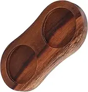 COLLBATH Grinder Base Grinder Stand Condiment Bottle Slot Rest Pepper Grinding Tray Grinder Rest Pepper and Salt Tray Countertop Grinder Rest Holder Wood Brown
