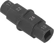 ​Hex Axle Tool 17 19 22 24mm, Hex Axle Spindle Tool Socket Adapter Tool, Hex Axle Tool for Motorcycle Front Axle Wheel (Black)