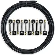 Crosby Solderless Pedalboard Cable Kit - No Cable Stripping Required, 3 Metres of Cable & 10 Gold Tip Connectors with Magnetic Screws & Screwdriver Make 5 DIY Custom Patch Cables