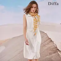 在飛比找momo購物網優惠-【Diffa】立領綁帶背心洋裝-女