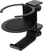 BEBEMOKO Headphone Stand and Desk Cup Holder Clamp Rotating Headset Holder for Under Desk Use Easy Installation Supports Up to Fits Headphones Under and Cups Up