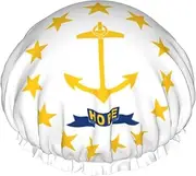 Rhode Island State Flag Print Shower Cap For Women Men Reusable Lightweight Soft Bath Hair Cap With Elastic Band
