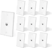 ZoeRax 10-Pack Ethernet Wall Plate Outlet, Single Gang Matte Keystone Wall Plate with RJ45 Keystone Coupler, White