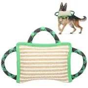 Durable Tough Bite Pillow with Linen 3 Handles for Medium, Large Dogs Interactive Playing
