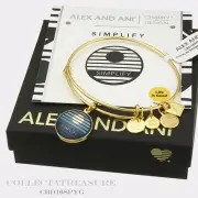 Authentic Alex and Ani Simplify Yellow Gold Charm Bangle CBD