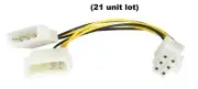 21pcs Dual 4 Pin Molex IDE to 6 Pin PCI-E Graphic Card Y Power Cable Adapter