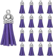 uxcell 200 Pcs Keychain Tassels, Bulk Leather Tassels for Crafts Colored Tassel Pendants for Acrylic Blanks, Earrings, Keychain Bracelets and Jewelry Making, Purple
