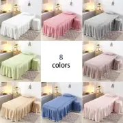 1x Padded Beauty Massage Bed Full Cover Table Sheet W Hole SPA Bed Cover Skirt