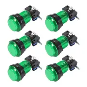 Game Push Button 33.5mm 12V LED Illuminated Switch with Micro switch Green 6pcs