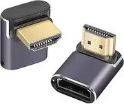 RIIEYOCA 8K&60Hz HDMI 90 Degree Down Angle Male to Female Adapter HDMI 2.1UHD Connector 3D Extender Support 8K@60Hz / 4K@120Hz Compatible with HDTV, HDR, PC, Monitor, Roku TV, 2 Pack