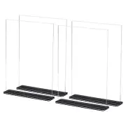 4Pcs 8.5x11" Acrylic Sign Holder Double Sided T Shaped Menu Display Holder Clear
