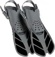 Snorkel Fins, Adjustable Fins Swimming Fins, Unisex Diving Fins for Adults with Mesh Pocket (Grey/L/XL)