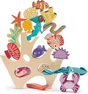 Tender Leaf Toys Wooden Stacking Coral Reef Balancing Toy for Children and Toddlers - Manual Dexterity and Cognitive Development for Ages 18 Months +