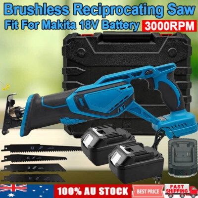 Brushless Cordless Reciprocating Saw Cutting Blade Battery Kit For Makita 18V