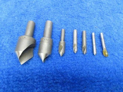 KEO 7 Bit Single Flute 82 Degree Countersink Set 2x 3/16, 2x 1/4, 3/8, 3/4 & 1"