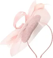 [Didiseaon] Gauze Fascinator Hat for Women Elegant Headband Flower Detail for Weddings Tea Parties and Banquets Lightweight Comfortable Design Pink