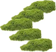 Mipcase 5pcs Artificial Moss Blocks Garden Mossy Rocks Decorative Mossy Block Props for Home Decor