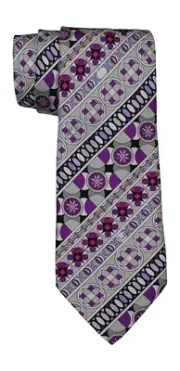 Emilio Pucci Multicolored Tapestry Striped Artsy Printed Tie