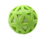 2PCS Creative Pet Toy Grid Glow Ball Vocal Ball 7.5cm Bite Resistant Natural Rubber Toy Suitable for Puppy Kitten-Green