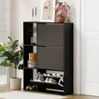 Amaro Noire Shoe Rack Cabinet and Display Unit | Two In One 30 Pair Shoe Stor...