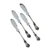 Andrea by Sadek Set 4 Shell Handle Silverplate Cocktail Canape Knives 18006 NIB