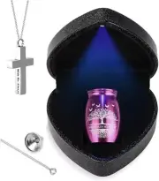 Small Urns for Human Ashes Keepsake with Heart Box, Urn Necklace and Funnel,