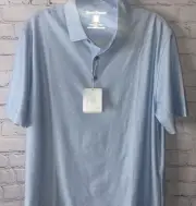 Hickey Freeman Men’s Golf Polo Shirt S-Sleeve LT Blue Diamond Print S NEW