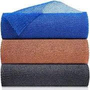 TUZIER African Net Sponge 3 Pieces African Exfoliating Net African Bath Sponge Scrubbing Rag Net African Wash Shower Long Net Body Scrubber