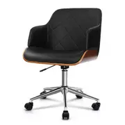 Office Executive Rotating Chair - Black and Wood