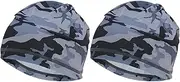 [X AUTOHAUX] Cycling Hat Sweat Wicking Breathable Hard Hat Liner Milk Silk Fabric Ice Feeling Aid Gray 24x19cm 2 Pcs