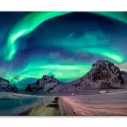 Northern Lights Explosion on Snowy Print 100% Australian Made 150 x 100cm (Stretched)