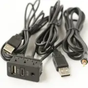 PD USB Port Charger AUX Extension Cable Adapter Car Boat Dash Flush Mount 1.5M (for: Peugeot)