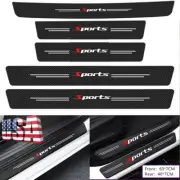 5xCarbon Fiber Sport Style Car Door Scuff Sill Cover Panel Step Trunk Protector (for: Audi)