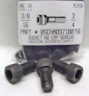 3/8-16x3/4 Hex Socket Head Cap Screws Alloy Steel Black (100)