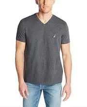 [NAUTICA] Men's Short Sleeve Solid Slim Fit V-Neck T-Shirt