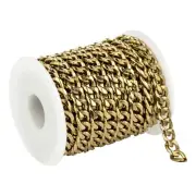 YOUBEIYEE 16.4 Feet Cuban Link Chain for Men Necklace DIY Strong Bronze Plati