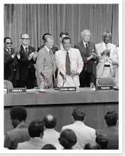 Jimmy Carter With Omar Torrijos Panama Canal Treaty 8x10 Silver Halide Photo