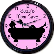 Mom Cave Clock Book Bath Personalized Mother's Day Gift New 10" Wall Clock