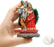 BangBangDa Radha Krishna for Car Decor - 3.9" H Small Hindu God Statue for Vehicle Dashboard Decor Hindu God Father’s Day Mother’s Day Diwali Birthday Gifts for Indian People Home Altar Pooja Item