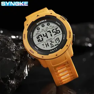 Synoke 品牌時尚運動手錶男士數字電子手錶男士防水鬧鐘手錶
