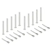 10Pcs M5x70mm Clevis Pins, Single Hole Flat Head Hitch with Cotter Pins, Silver
