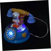 ERINGOGO Boys and Girls Astronaut Telephone Toy Retro Cartoon Rotary Phone with Lights Music Educational Interactive Plaything for Toddlers for Home Preschool Learning Activities