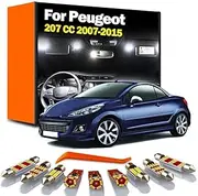 13Pcs Car LED Interior Map Dome Light Kit, For Peugeot 207 CC 207CC Cabrio 2007 2008-2012 2013 2014 2015 Sun Visor Lamp