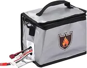 zolyet Fireproof Lipo Safe Bag Explosionproof Protective Battery Bag with Zippers Handle S Portable Storage Guard Pouch for Battery Storage and Charging 21x15x16.5cm/8.3x5.9x6.5in Silver