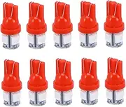 MUCKLILY T10 Car Bulbs Led Set 10pcs Red 5050 5smd Lamp Easy Install Universal Fit for Map Plate Trunk Side Backup Lights